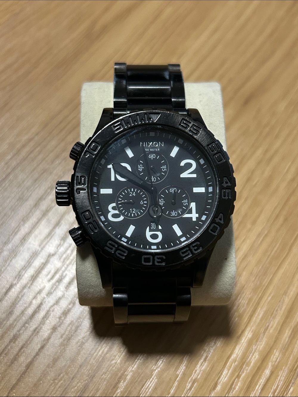 Nixon 42-20 Black Stainless Steel Chronograph Watch